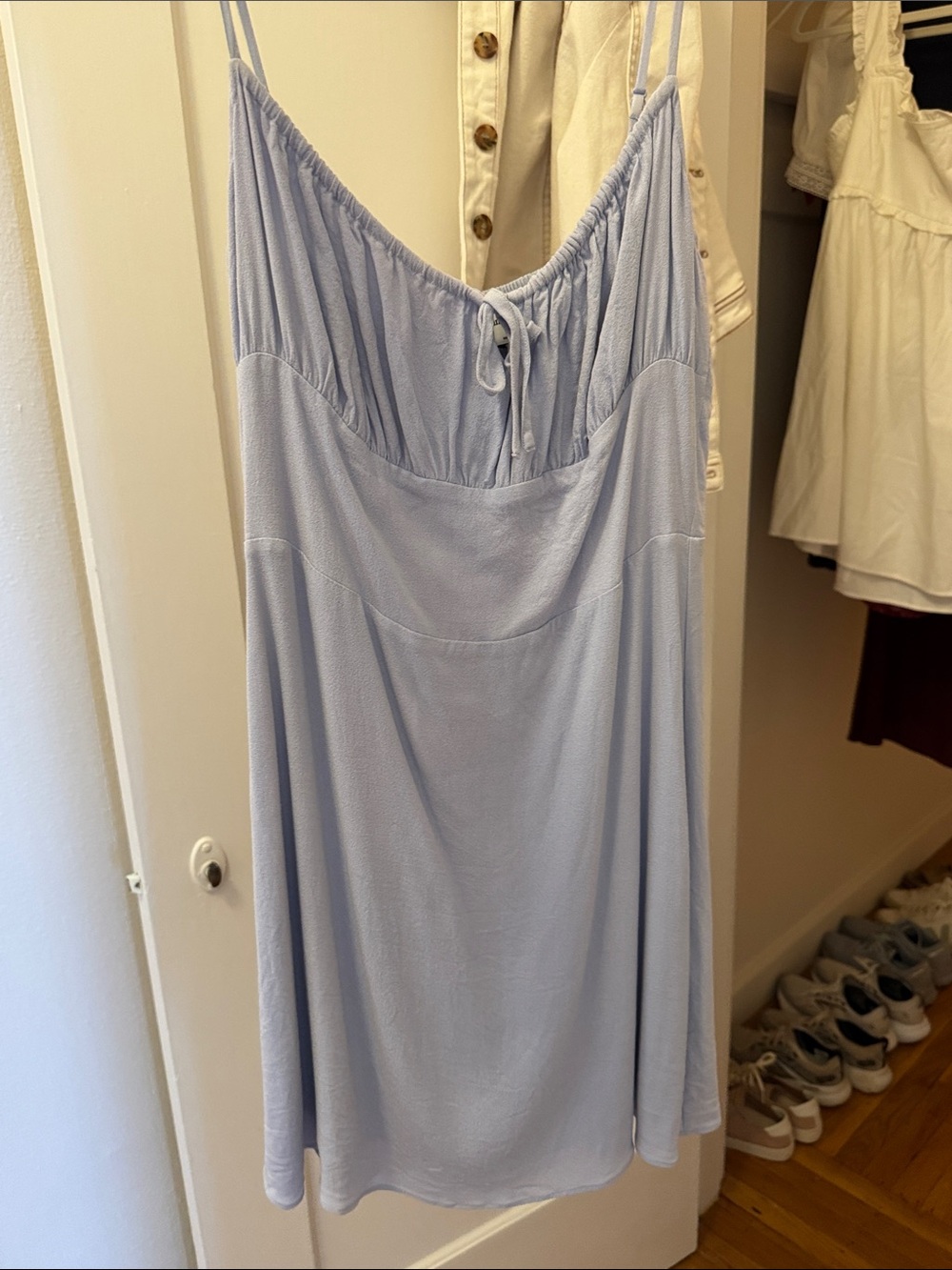 Aritzia Sunday Best Light Blue Dress with Adjustable Straps